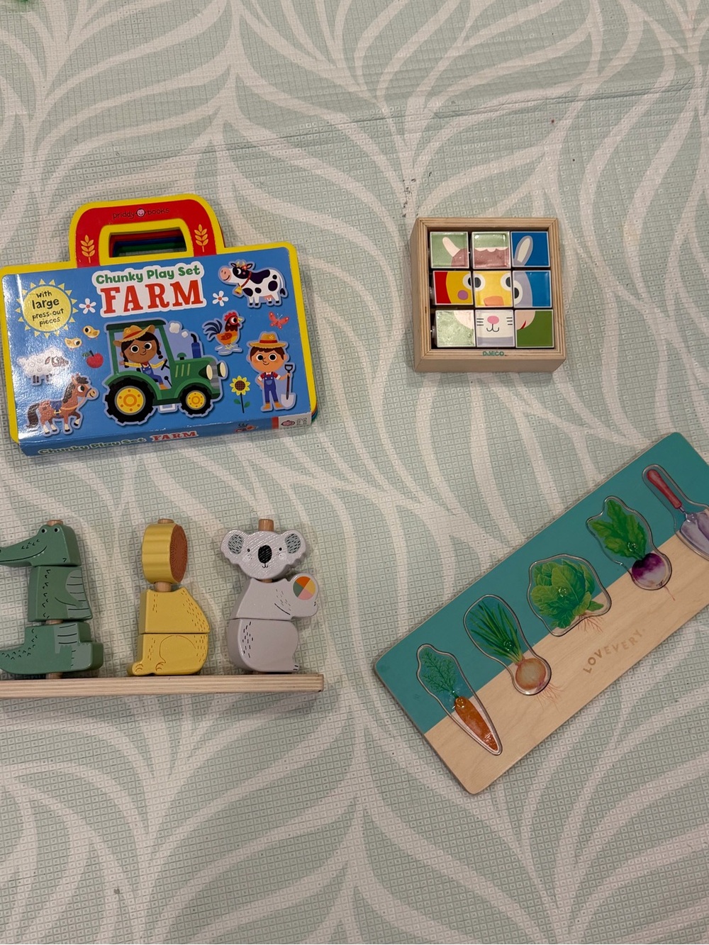 Chunky Farm Stacking Play Set - Multicolor Wooden Animals